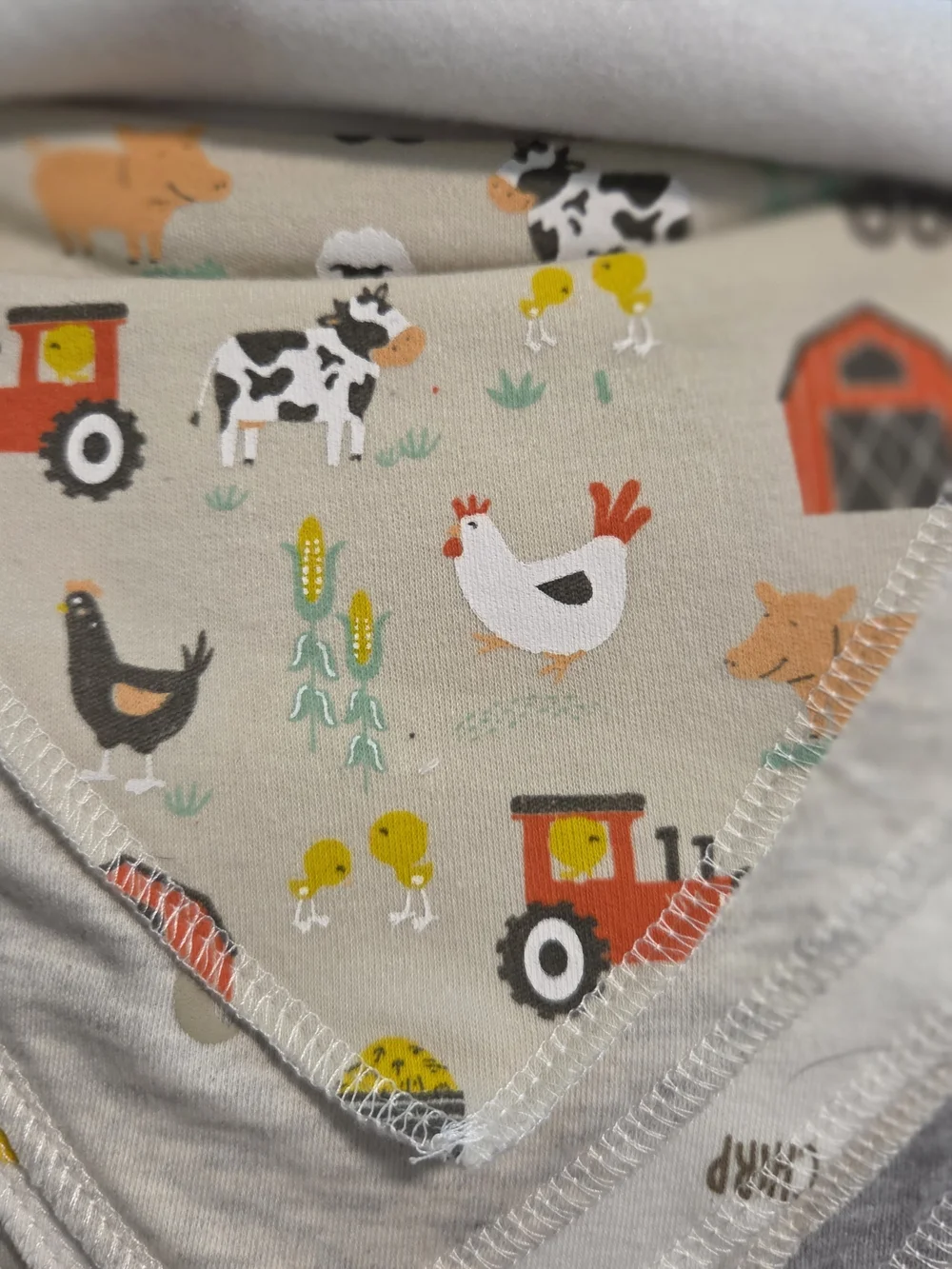 Modern Baby Gray Rooster Bandana Bibs - 8 Pack